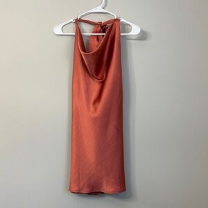 Rust Satin Mini Dress